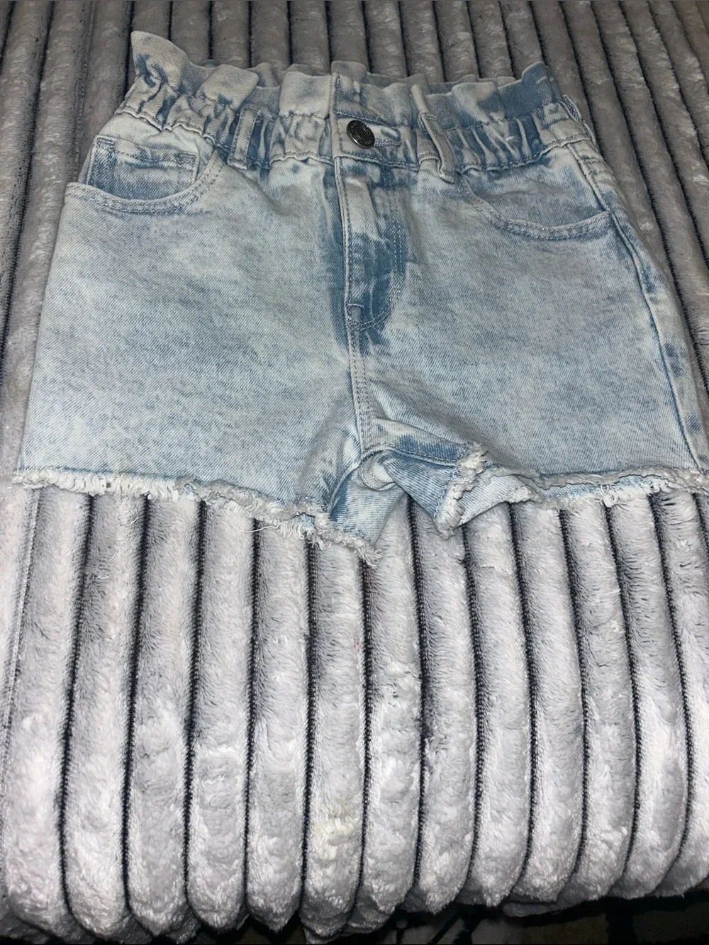 GAP White & Light Blue Girls Paperbag Waist Shorts Duo